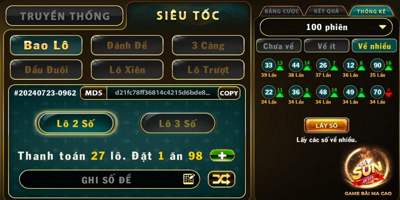 Lô đề siêu tốc Sunwin - Chốt ngay số đẹp để về bờ nhanh 4 Nên chia nhỏ nguồn vốn chốt nhiều số đẹp ít rủi ro hơn