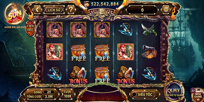 Pirate king Sunwin - Bùng nổ cảm xúc với quay hũ jackpot 2 Trò chơi mang tới nhiều hũ thưởng khủng siêu giá trị