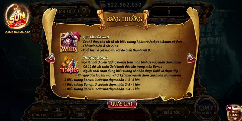 Pirate king Sunwin - Bùng nổ cảm xúc với quay hũ jackpot 4 Bet thủ luôn phải nắm chắc luật chơi trước khi quay hũ