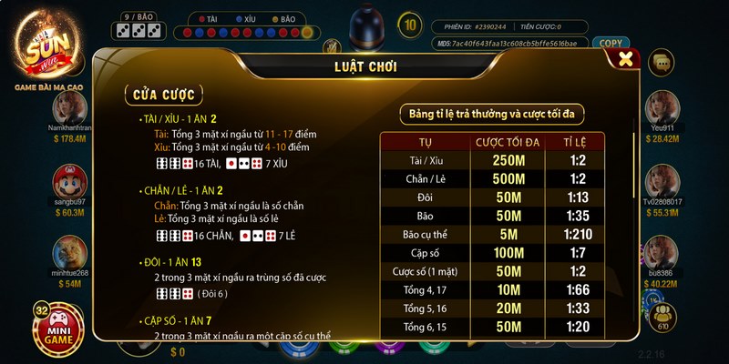 Sicbo online Sunwin và cách chọn tụ sẽ nổ chuẩn nhất 4 Bet thủ cần nắm chắc luật chơi để đảm bảo chốt kèo an toàn